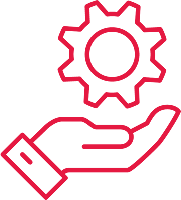 Icon Individuell Konfigurieren - Hand mit Zahnrad
